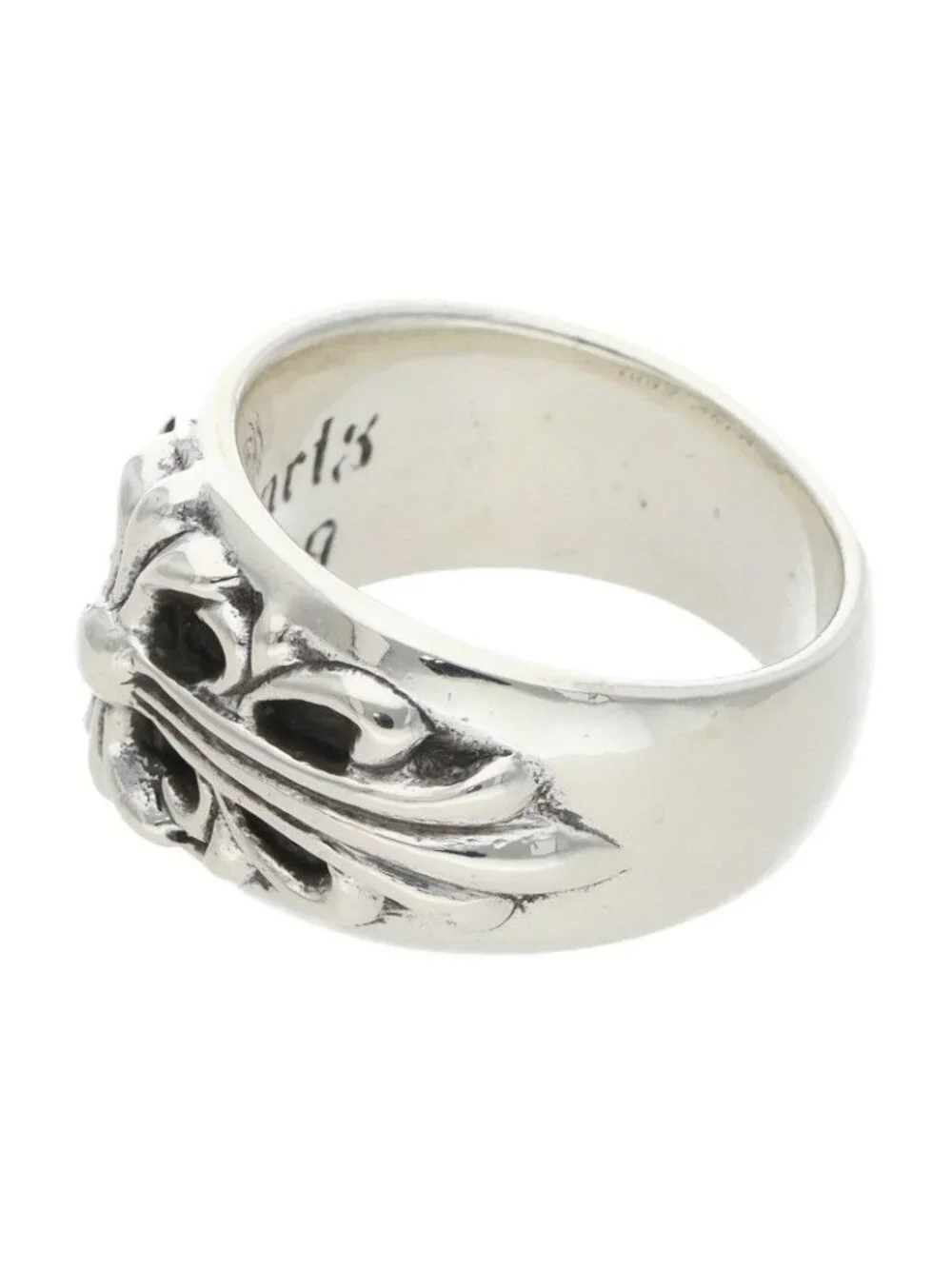 Chrome Hearts Flrl Crs Floral Cross Silver Ring